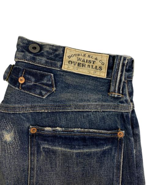 RRL（ダブルアールエル）RRL (ダブルアールエル) クラッシュ加工サスペンダーボタンデニムパンツ インディゴ サイズ:W28の古着・服飾アイテム