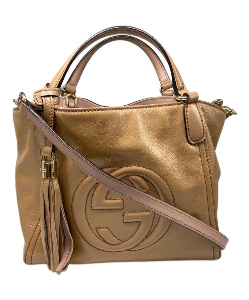 GUCCI（グッチ）GUCCI (グッチ) 2WAYショルダーバッグ ブラウンの古着・服飾アイテム