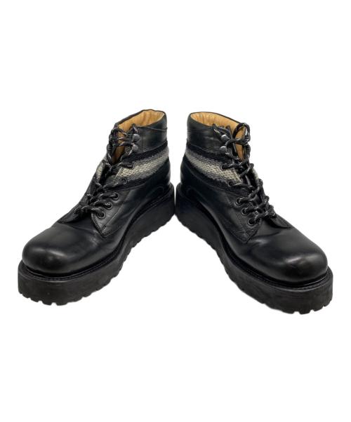 NUMBER (N)INE（ナンバーナイン）NUMBER (N)INE (ナンバーナイン) ニット切替マウンテンブーツ ブラック サイズ:7の古着・服飾アイテム