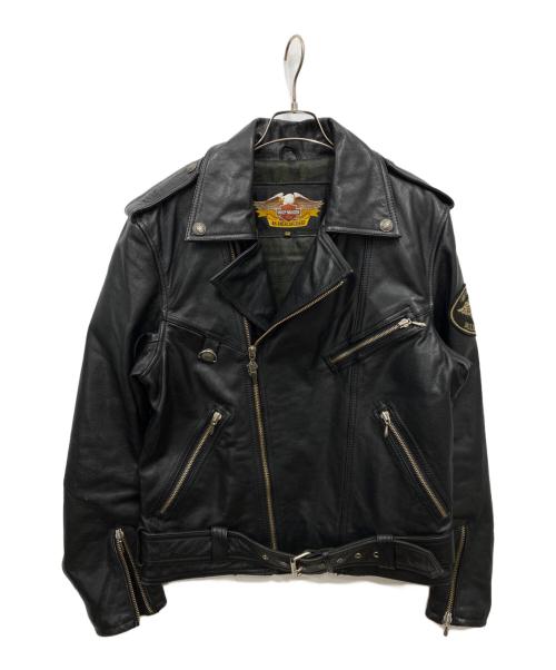 HARLEY-DAVIDSON（ハーレーダビッドソン）HARLEY-DAVIDSON (ハーレーダビッドソン) ダブルライダースジャケット ブラック サイズ:52の古着・服飾アイテム