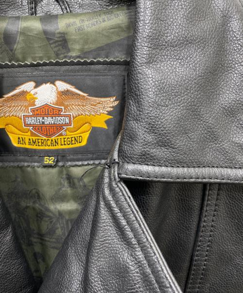 HARLEY-DAVIDSON（ハーレーダビッドソン）HARLEY-DAVIDSON (ハーレーダビッドソン) ダブルライダースジャケット ブラック サイズ:52の古着・服飾アイテム