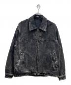 steinシュタイン）の古着「CHEMICAL BLEACHED DENIM SHORT ZIP JACKET」｜グレー