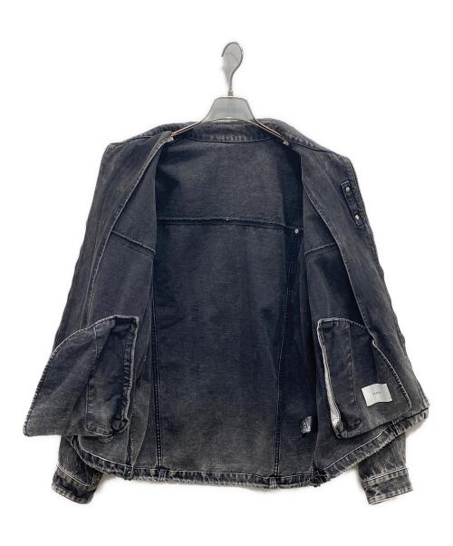 stein（シュタイン）stein (シュタイン) CHEMICAL BLEACHED DENIM SHORT ZIP JACKET グレー サイズ:Sの古着・服飾アイテム