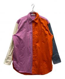 J.W.ANDERSON（ジェイダブリューアンダーソン）の古着「マルチカラー切替シャツ」｜ピンク×オレンジ