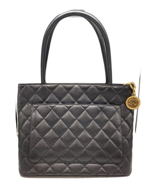 CHANEL（シャネル）CHANEL (シャネル) キャビアスキントートバック ブラックの古着・服飾アイテム