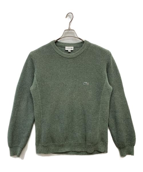 LACOSTE（ラコステ）LACOSTE (ラコステ) ヘザーカラーリングワッフルニット グリーン サイズ:Ｌの古着・服飾アイテム