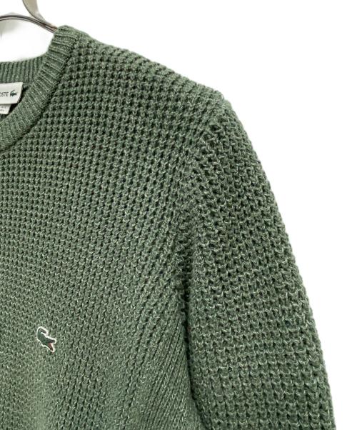 LACOSTE（ラコステ）LACOSTE (ラコステ) ヘザーカラーリングワッフルニット グリーン サイズ:Ｌの古着・服飾アイテム