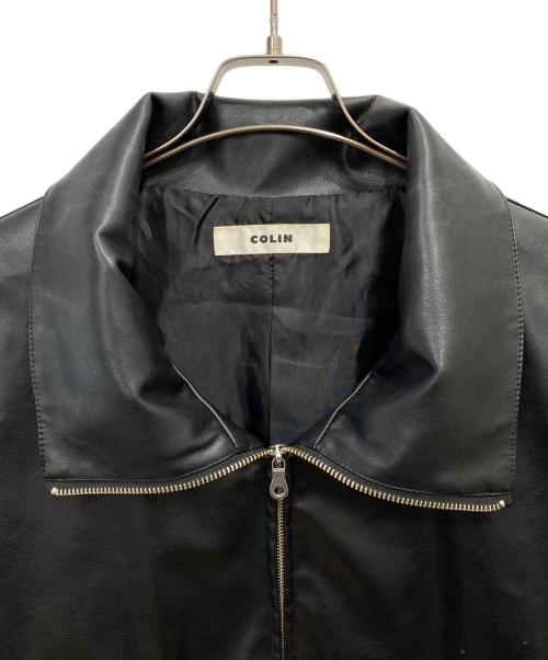 COLIN（コリン）COLIN (コリン) フェイクレザージャケット ブラック サイズ:Ｌの古着・服飾アイテム