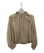 UNTITLEDアンタイトル）の古着「ドラム袖プリーツブラウス」｜ベージュ