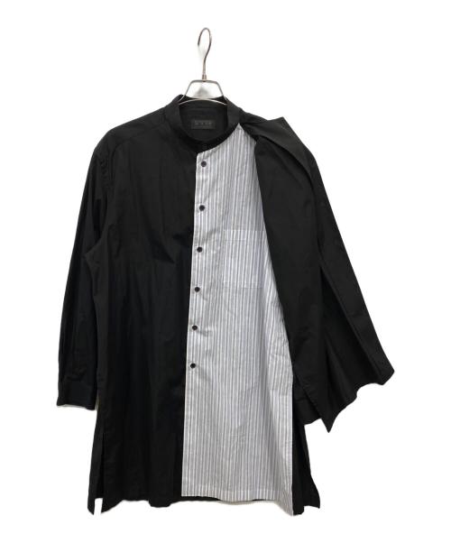 s'yte（サイト）s'yte (サイト) オーバーラッピング レフト ボディ ロングシャツ ブラック サイズ:3の古着・服飾アイテム