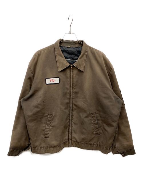 VINTAGE（ヴィンテージ）VINTAGE (ヴィンテージ) ワッペン付きヴィンテージワークジャケット ブラウン サイズ:ＸＸＬの古着・服飾アイテム