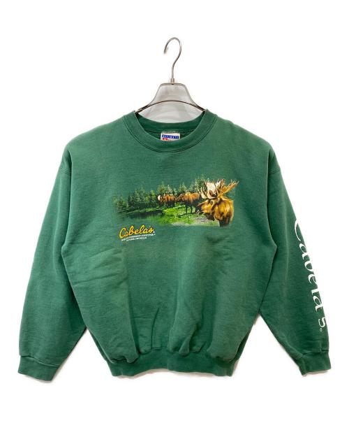 Hanes（ヘインズ）Hanes (ヘインズ) プリントスウェット グリーン サイズ:Mの古着・服飾アイテム