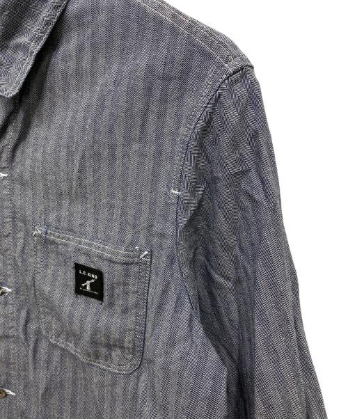 L.C.KING（エルシーキング）L.C.KING (エルシーキング) FISHER STRIPE CHORE COAT ネイビー サイズ:ＸＬの古着・服飾アイテム