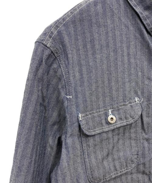 L.C.KING（エルシーキング）L.C.KING (エルシーキング) FISHER STRIPE CHORE COAT ネイビー サイズ:ＸＬの古着・服飾アイテム