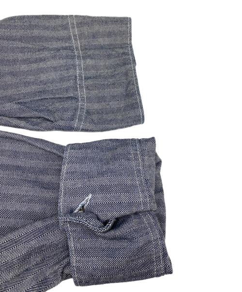 L.C.KING（エルシーキング）L.C.KING (エルシーキング) FISHER STRIPE CHORE COAT ネイビー サイズ:ＸＬの古着・服飾アイテム