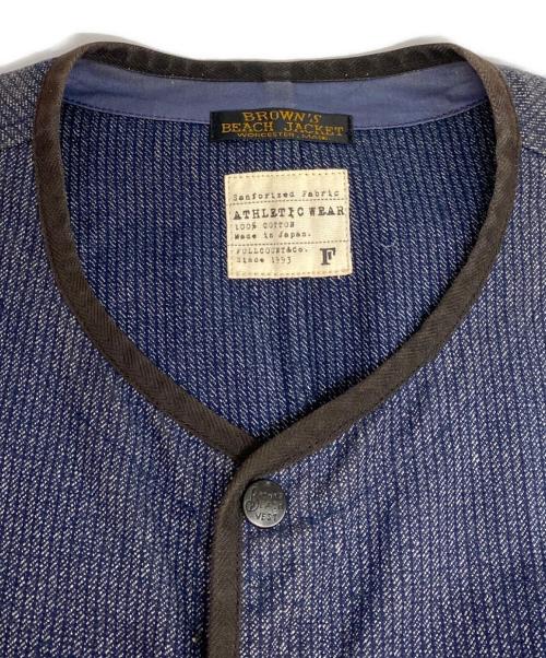 BROWN'S BEACH JACKET（ブラウンズビーチジャケット）BROWN'S BEACH JACKET (ブラウンズビーチジャケット) ビーチクロスベスト ネイビー サイズ:38の古着・服飾アイテム