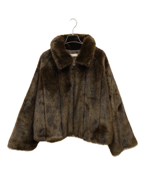 LEINWANDE（ラインヴァンド）LEINWANDE (ラインヴァンド) フェイクファージャケット ブラウン サイズ:FREEの古着・服飾アイテム