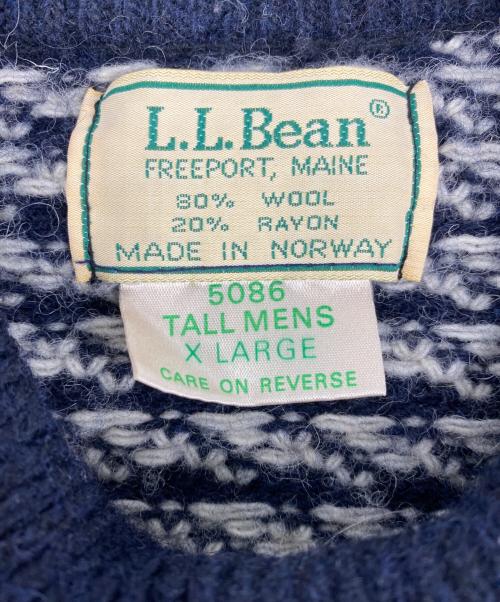 L.L.Bean（エルエルビーン）L.L.Bean (エルエルビーン) ヴィンテージ バーズアイ柄ニット ネイビー サイズ:XLの古着・服飾アイテム