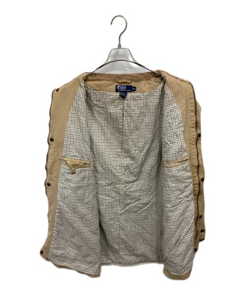 POLO RALPH LAUREN（ポロ・ラルフローレン）POLO RALPH LAUREN (ポロ・ラルフローレン) レザー切替ハンティングジャケット ベージュ サイズ:XLの古着・服飾アイテム
