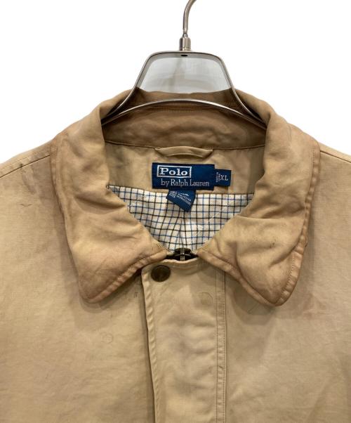 POLO RALPH LAUREN（ポロ・ラルフローレン）POLO RALPH LAUREN (ポロ・ラルフローレン) レザー切替ハンティングジャケット ベージュ サイズ:XLの古着・服飾アイテム