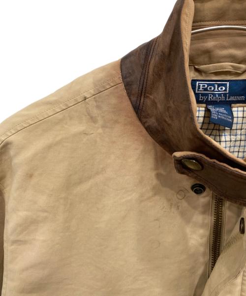 POLO RALPH LAUREN（ポロ・ラルフローレン）POLO RALPH LAUREN (ポロ・ラルフローレン) レザー切替ハンティングジャケット ベージュ サイズ:XLの古着・服飾アイテム