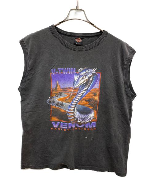 HARLEY-DAVIDSON（ハーレーダビッドソン）HARLEY-DAVIDSON (ハーレーダビッドソン) ヴィンテージ ノースリーブTシャツ ブラック サイズ:Ｌの古着・服飾アイテム