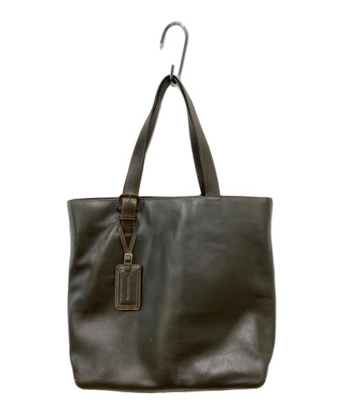 MOTHERHOUSE（マザーハウス）MOTHERHOUSE (マザーハウス) レザートートバッグ カーキの古着・服飾アイテム