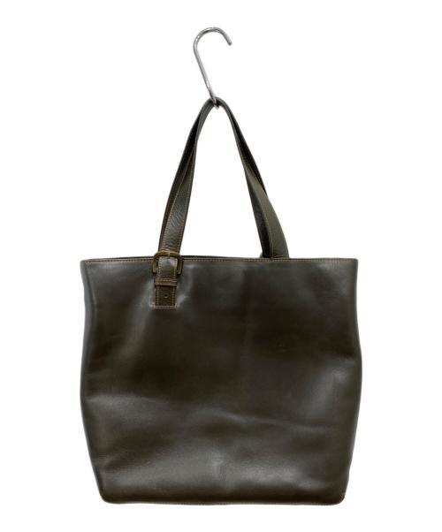 MOTHERHOUSE（マザーハウス）MOTHERHOUSE (マザーハウス) レザートートバッグ カーキの古着・服飾アイテム