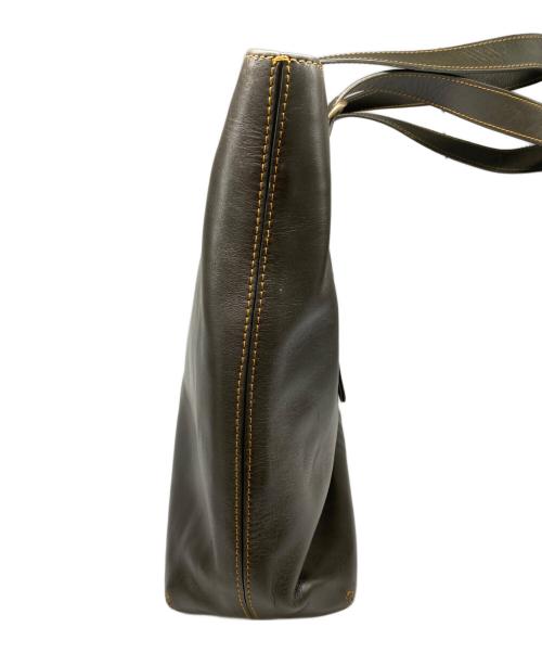 MOTHERHOUSE（マザーハウス）MOTHERHOUSE (マザーハウス) レザートートバッグ カーキの古着・服飾アイテム