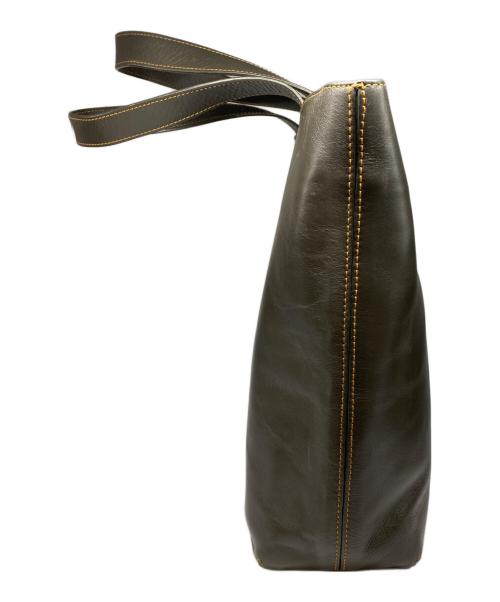 MOTHERHOUSE（マザーハウス）MOTHERHOUSE (マザーハウス) レザートートバッグ カーキの古着・服飾アイテム