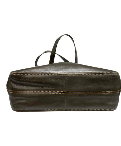 MOTHERHOUSE（マザーハウス）MOTHERHOUSE (マザーハウス) レザートートバッグ カーキの古着・服飾アイテム
