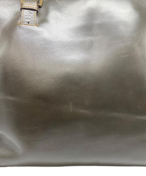 MOTHERHOUSE（マザーハウス）MOTHERHOUSE (マザーハウス) レザートートバッグ カーキの古着・服飾アイテム