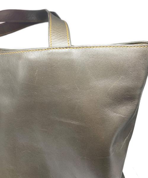 MOTHERHOUSE（マザーハウス）MOTHERHOUSE (マザーハウス) レザートートバッグ カーキの古着・服飾アイテム