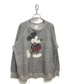 DISNEYディズニー）の古着「染み込みプリント ヴィンテージラグランスウェット」｜グレー