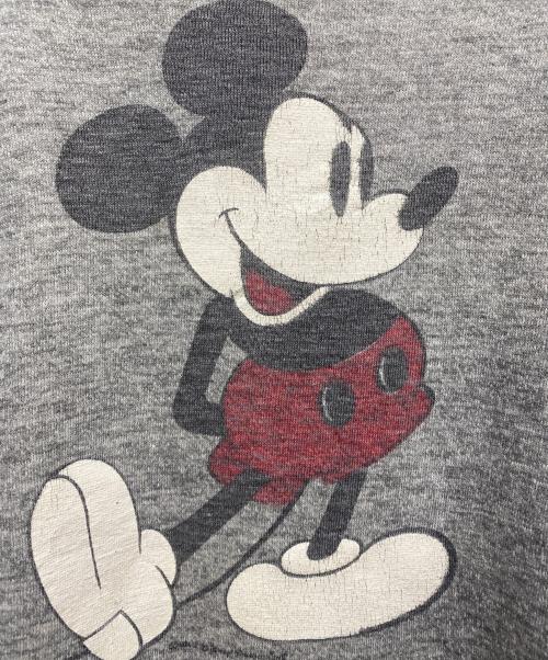 DISNEY（ディズニー）DISNEY (ディズニー) 染み込みプリント ヴィンテージラグランスウェット グレー サイズ:XLの古着・服飾アイテム