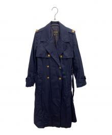 CELINE（セリーヌ）の古着「マカダムボタントレンチコート」｜ネイビー