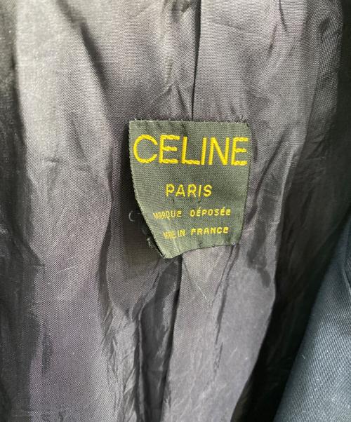 CELINE（セリーヌ）CELINE (セリーヌ) マカダムボタントレンチコート ネイビー サイズ:Mの古着・服飾アイテム