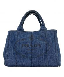 PRADA（プラダ）の古着「カナパミニデニムトートバッグ」｜インディゴ