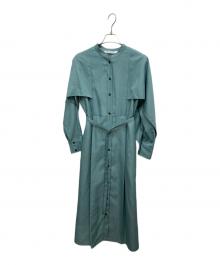 RAY BEAMS（レイ ビームス）の古着「ケープスリーブシャツワンピース」｜グリーン