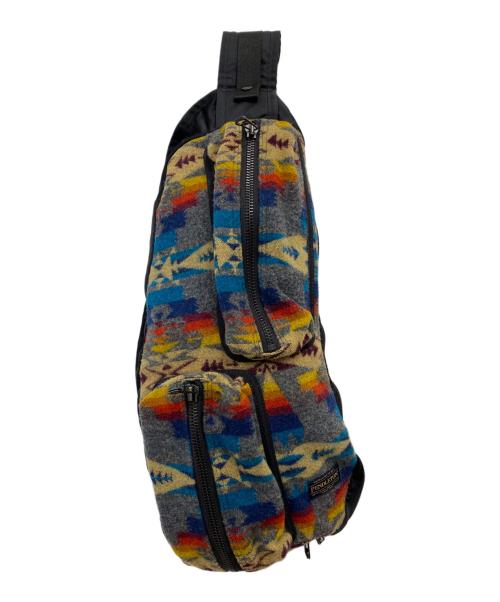 PENDLETON（ペンドルトン）PENDLETON (ペンドルトン) COMME des GARCONS JUNYA WATANABE MAN (コムデギャルソンジュンヤワタナベマン) ネイティブパターンコンビネーションナイロンボディバッグ グレーの古着・服飾アイテム