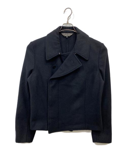COMME des GARCONS HOMME PLUS（コムデギャルソンオムプリュス）COMME des GARCONS HOMME PLUS (コムデギャルソンオムプリュス) ウール比翼ピーコート ブラック サイズ:Mの古着・服飾アイテム
