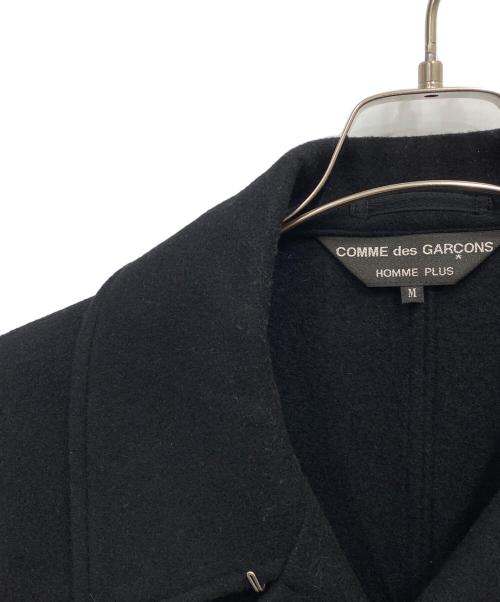 COMME des GARCONS HOMME PLUS（コムデギャルソンオムプリュス）COMME des GARCONS HOMME PLUS (コムデギャルソンオムプリュス) ウール比翼ピーコート ブラック サイズ:Mの古着・服飾アイテム