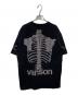 VANSON (バンソン) ラインストーンボーンTシャツ ブラック サイズ:XL：5000円
