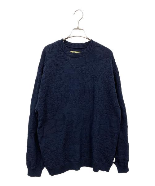 SSZ（エスエスズィー）SSZ (エスエスズィー) 24AW GET HAMMERED コットンポリ ジャガードニット ネイビー サイズ:Ｌの古着・服飾アイテム