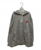 PLAY COMME des GARCONSプレイコムデギャルソン）の古着「PLAY HOODED SWEATSHIRT RED HEART」｜グレー