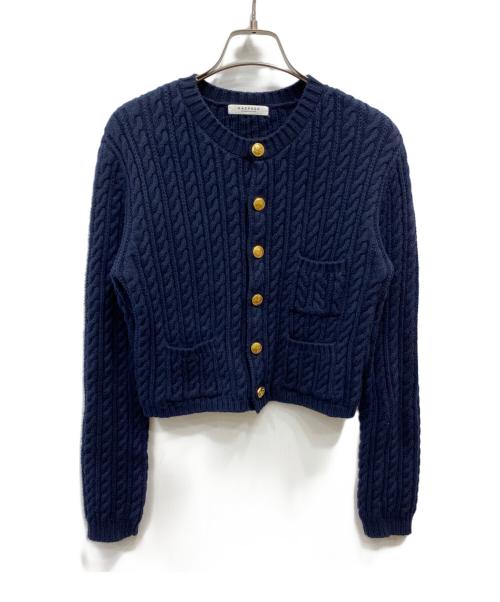 MACPHEE（マカフィー）MACPHEE (マカフィー) ハイブリットコットンケーブル クルーネックカーディガン ネイビー サイズ:Sの古着・服飾アイテム