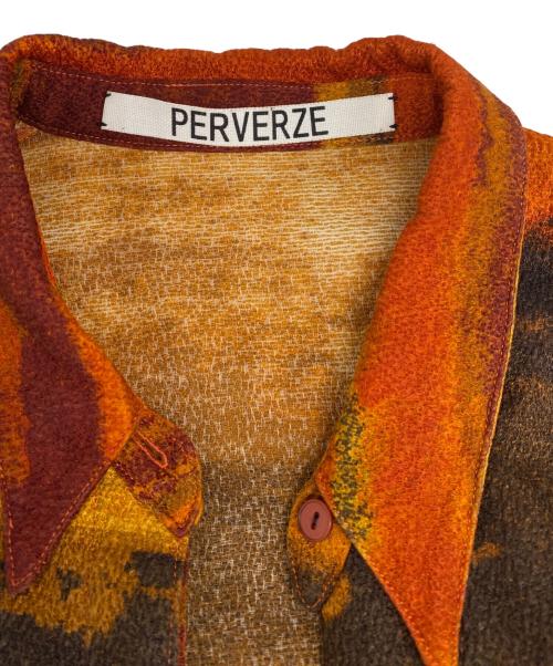 PERVERZE（パーバーズ）PERVERZE (パーバーズ) 総柄シャツ オレンジ サイズ:freeの古着・服飾アイテム