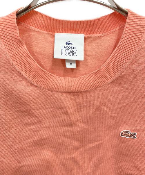 LACOSTE LIVE（ラコステライブ）LACOSTE LIVE (ラコステライブ) クルーネックニット ピンク サイズ:Sの古着・服飾アイテム