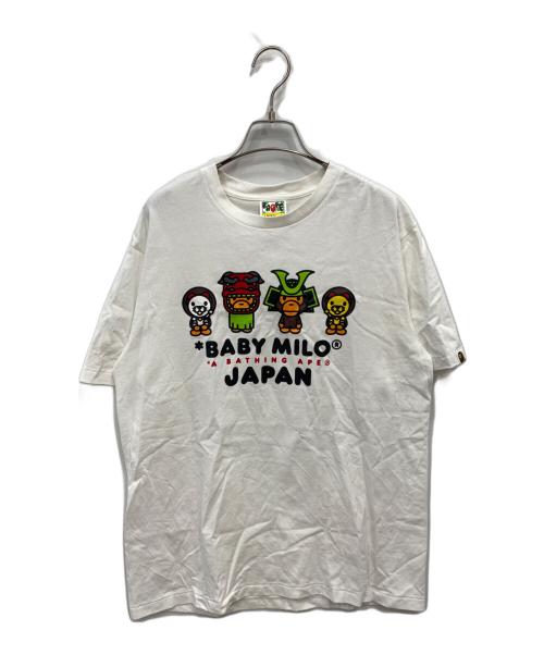 A BATHING APE（ア ベイシング エイプ）A BATHING APE (ア ベイシング エイプ) BABY MILO JAPAN TEE ホワイト サイズ:Ｌの古着・服飾アイテム