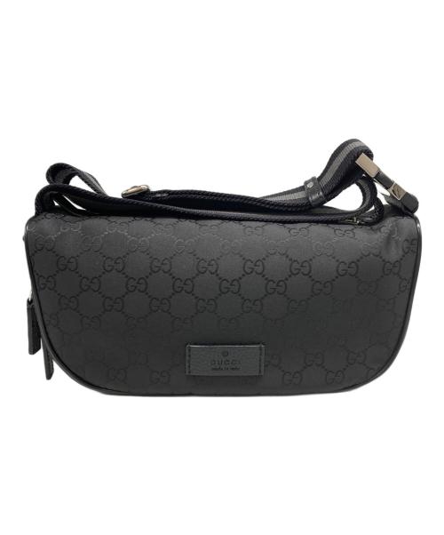 GUCCI（グッチ）GUCCI (グッチ) GGナイロン クロスボディバッグ ブラック サイズ:表記無しの古着・服飾アイテム